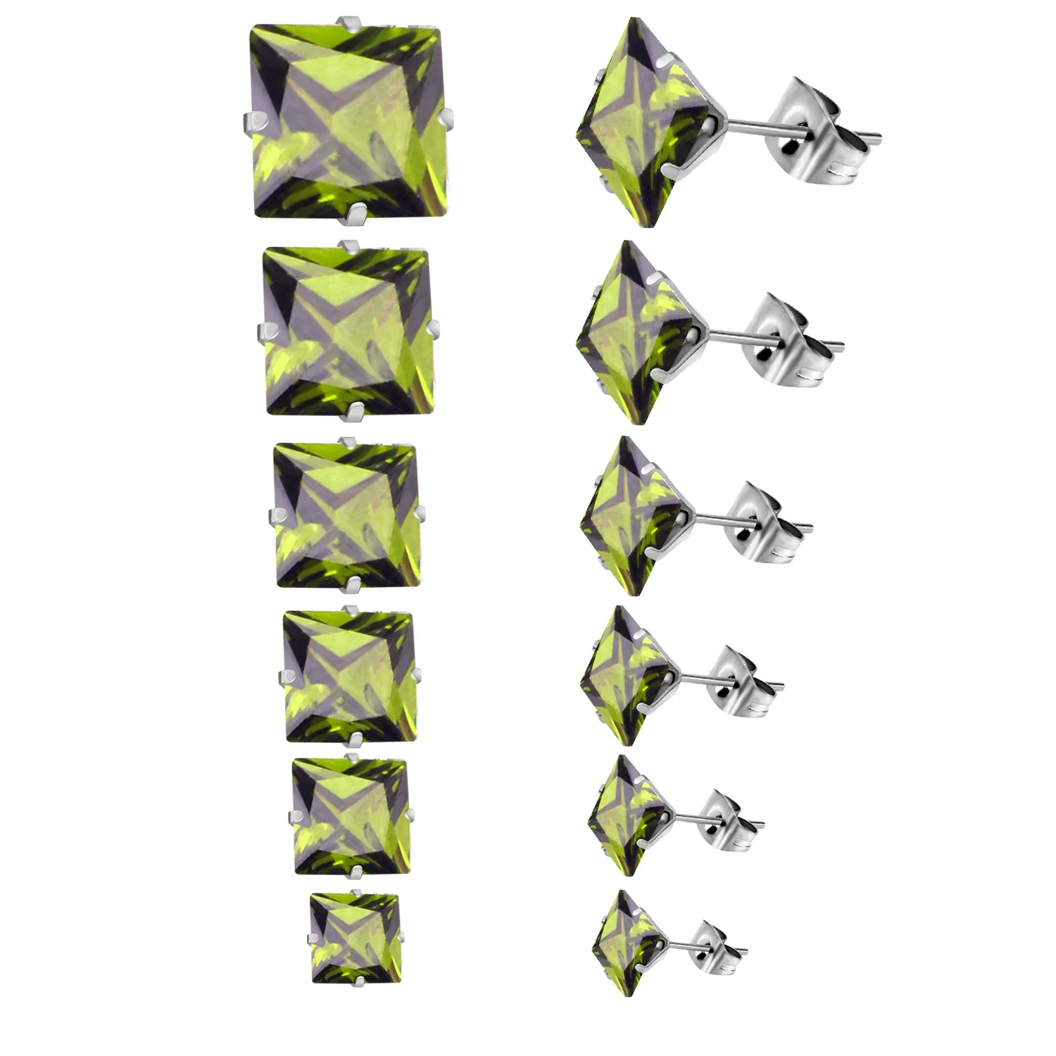 Набор серег LUXU из нержавеющей стали квадратные серьги-гвоздики с белыми розовыми