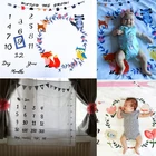 Реквизит для фотосъемки новорожденных с мультяшным рисунком одеяла для заднего фона тканевый календарь Bebe для мальчиков и девочек аксессуары для фотосъемки