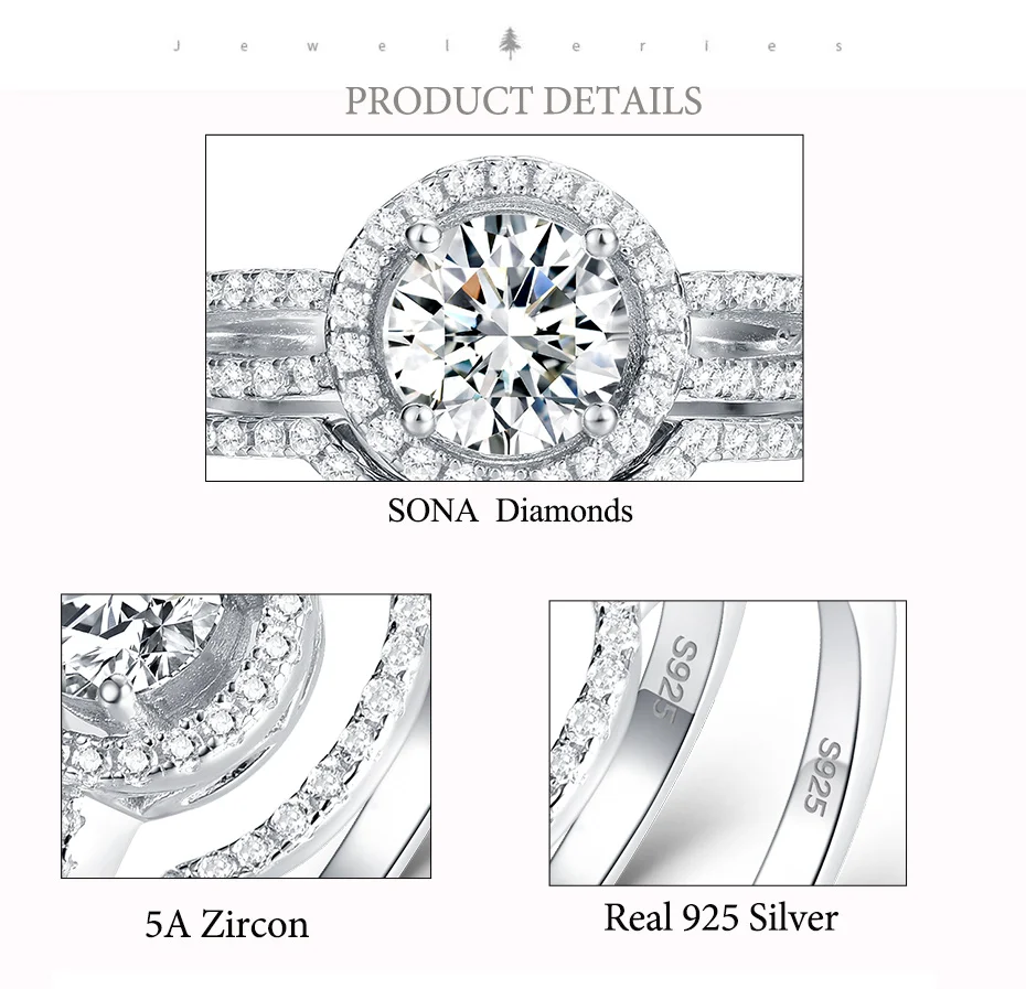 Kuolit 0.8ct Sona бриллианты кольца для женщин 925 пробы Серебряное кольцо круглая огранка камень обручение невесты подарки ювелирные украшения