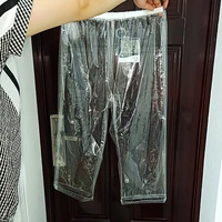 transparent plastic flat rain pants men pvc elastic waist plastic pajamas streetwear youth vitality pop beach shorts