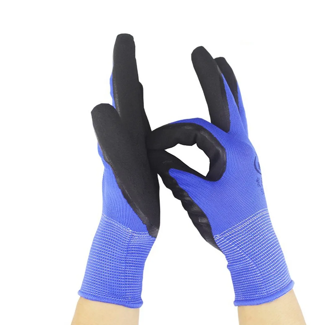 

1 Pair Nylon Gloves Wearable Coated Garden Nitrile Dipped Gloves For Anti Cutting Industry Unisex Automotive Outdoor Garden Work