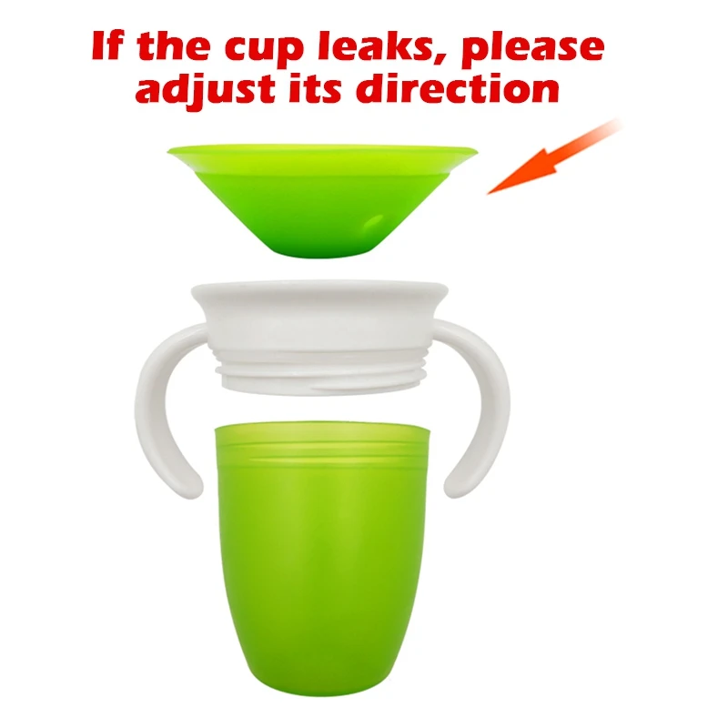 360 градусов можно поворачивать Детская обучающая чашка для питья с двойной