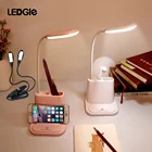 Сенсорные Диммируемые светодиодные настольные лампы, USB аккумуляторные Настольные лампы для детей, для чтения, учебы, прикроватной тумбочки, спальни, гостиной