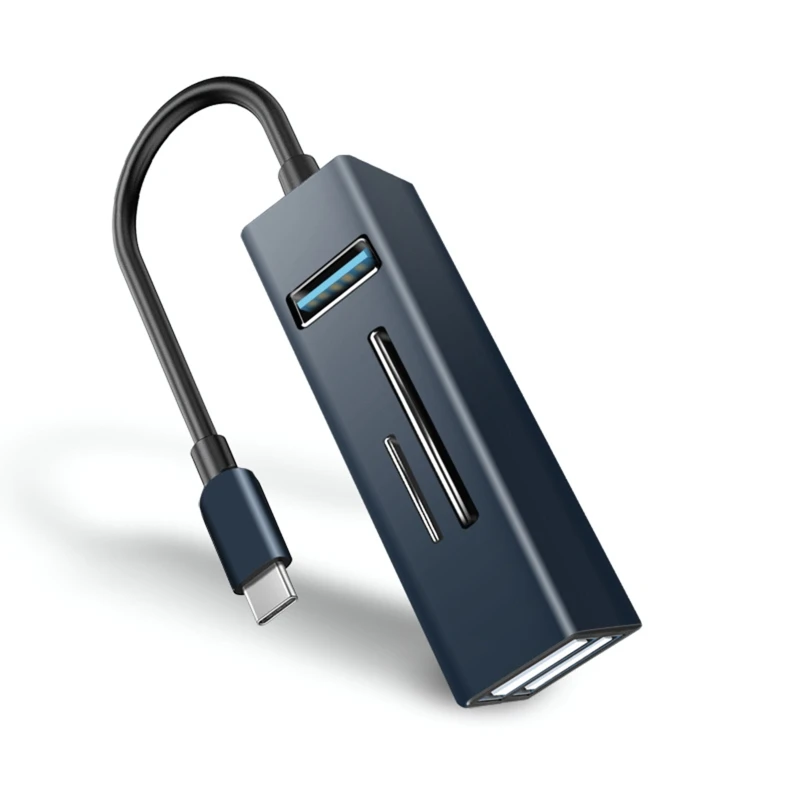 

USB-разветвитель из алюминиевого сплава, 5 портов, USB 3,0, кабель-разветвитель для компьютера