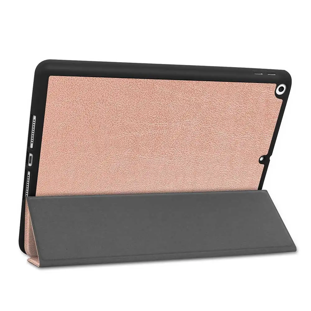 Трехслойный кожаный Флип Стенд кожаный чехол для iPad 10,2 iPad 7th Gen A2197 A2198 A2200 чехол противоударный чехол с авто режимом включения и выключения Смарт Обложка