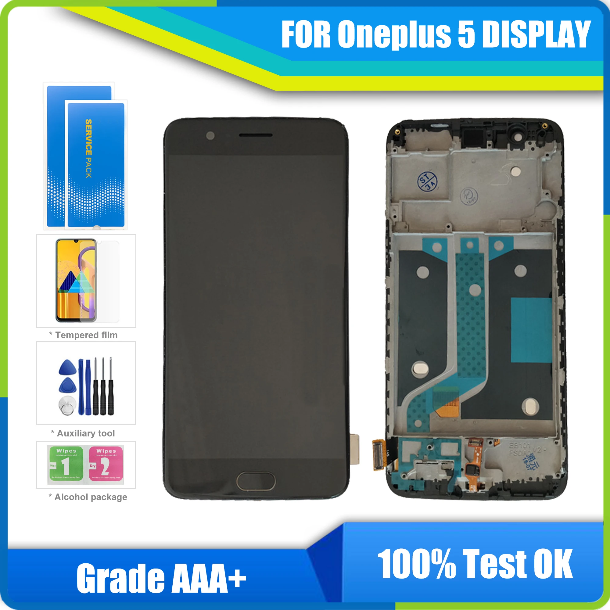 

100% getestet Oneplus 5 ЖК-дисплей экран сенсорная панель для монтажа Oneplus 5 A5000 Fünf ЖК-дисплей дигитайзер + Rahmen