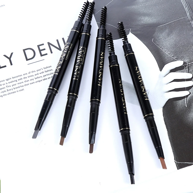 Карандаш для бровей водостойкий натуральный стойкий вилка татуаж двойная