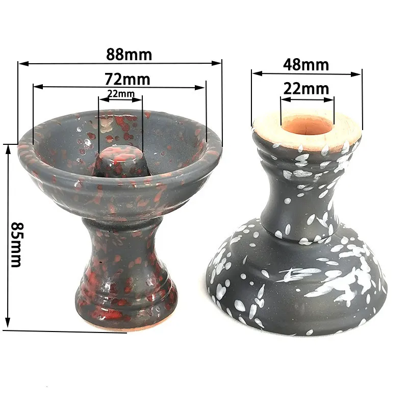 One-Hole Shisha Bowl Ceramic Hookah Head Funnel Narghile Hookah Bowl enlarge