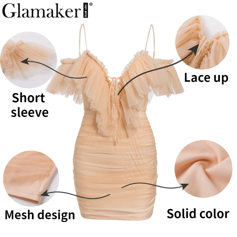 Женское платье на бретельках Glamaker элегантное плиссированное с открытой спиной и