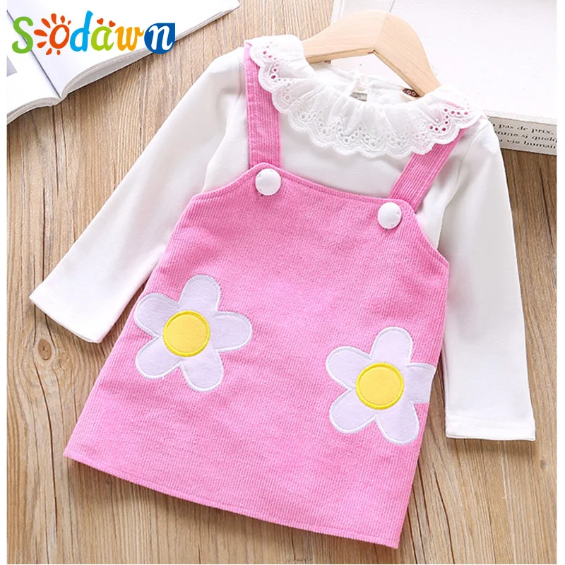 Костюм для девочек 2020 осеннее цветочное на лямках платье + Топ принцессы с