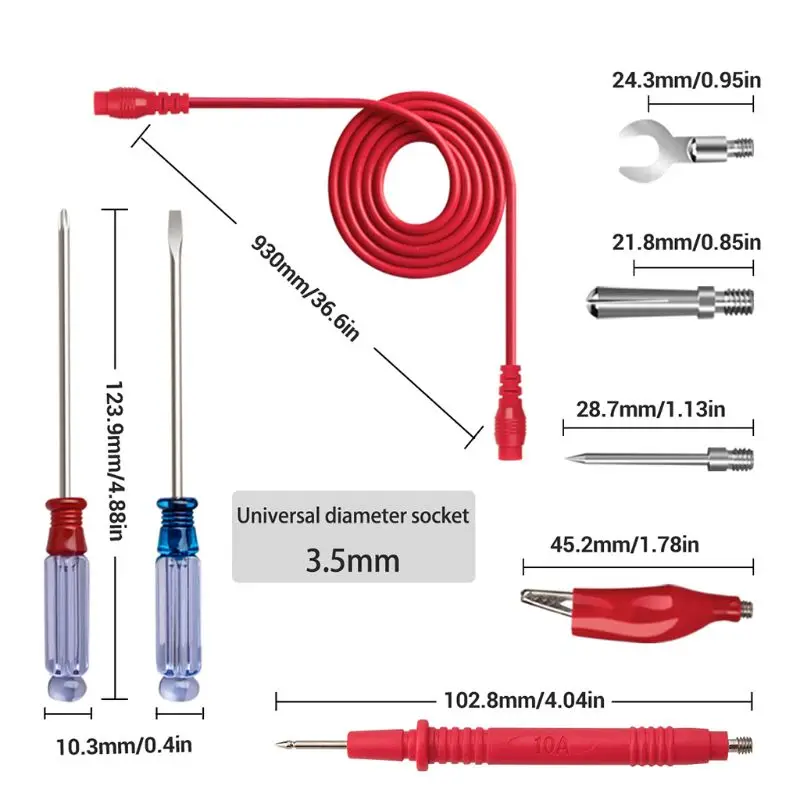 

16pcs Universal Digital Multimeter Probe 90cm Needle Tip Probe Test Leads Alligator Clip Wire Pen Cable Assortment Kit