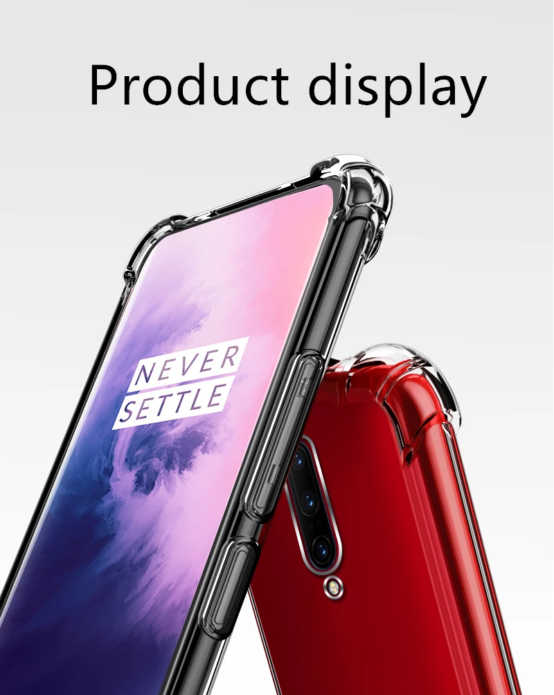 Для oneplus 7 pro чехол анти-осенний Мягкий ТПУ силиконовый чехол для oneplus 1,5 мм толстый прозрачный чехол для oneplus 7 pro