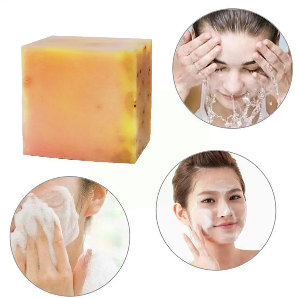 

Natural Organic Papaya Rose Handmade Soap Cleans Pores Body Moisturizing Whitening Care Skin Cleanser Vitamin C9X5