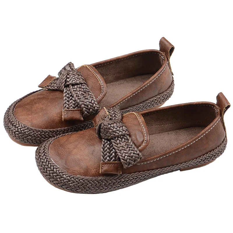 

Литературные туфли Mori в стиле ретро на плоской подошве с узелком-бабочкой, женские лоферы, кожаные туфли в британском стиле, повседневные ту...