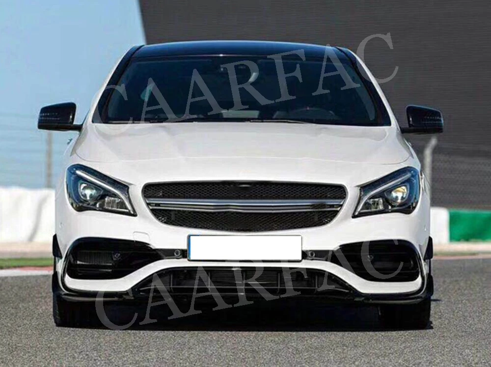 Карбоновый передний спойлер для губ Fin Canards для Benz cla Class W117 cl45 AMG- ABS автомобильные накладки на бампер