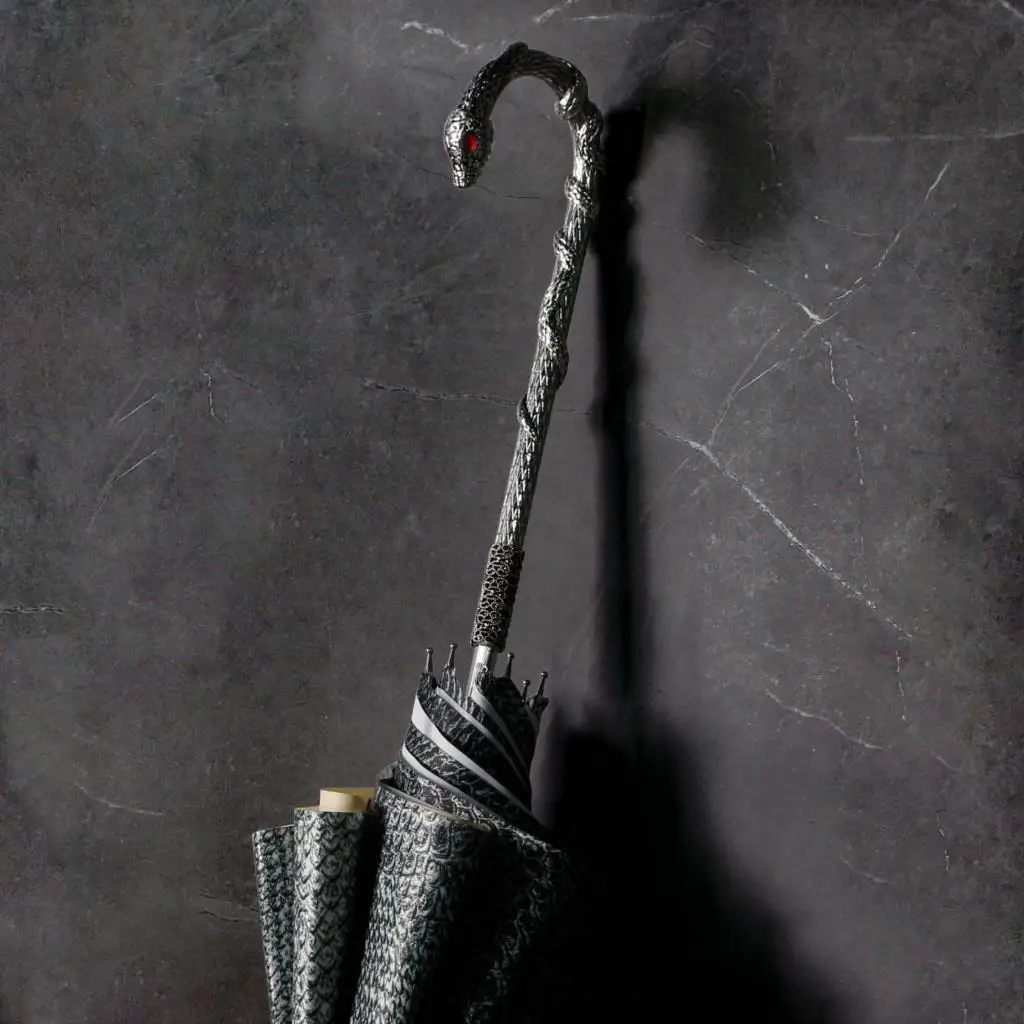 

Двухслойный Зонт Защита от солнца длинная ручка зонтик большого размера Водонепроницаемый Змеиный узор Guarda Chuva Rain Gear