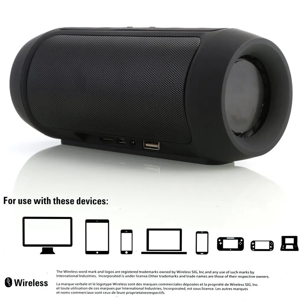 Портативный беспроводной динамик с зарядкой 2 Bluetooth высококачественный бас звук