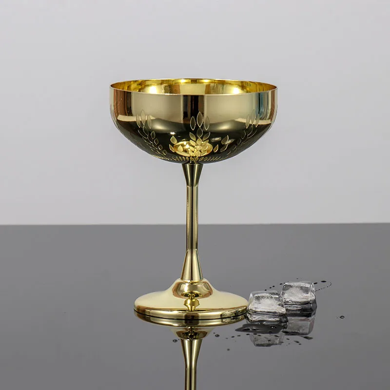 304 stainless steel martini cocktail glass goblet creative personality metal wheat ear champagne 270ml | Дом и сад
