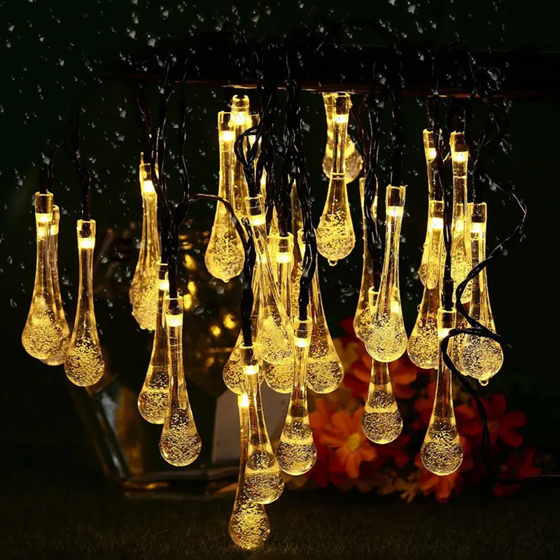 

Energy-saving and environmentally friendly water drop light string solar courtyard lawn bubble lamp Christmas decoration lantern