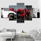Плакаты без рамы, 5 шт., на холсте, с изображением мотоцикла