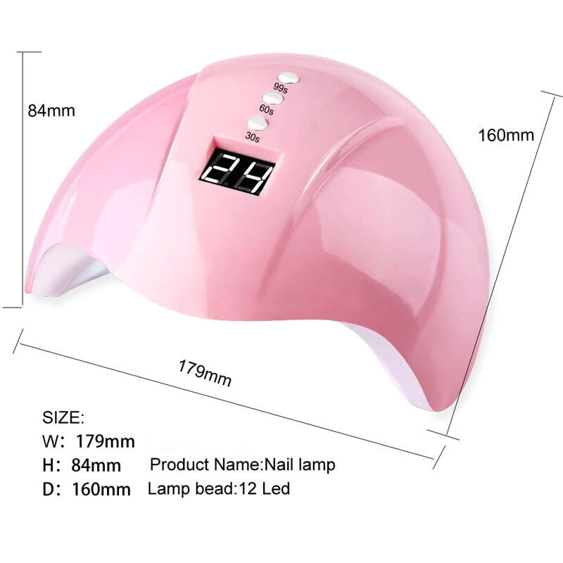 

36W Nail Art USB Nail Lamp UV 12 led Light Nail Gel Dryer Curing Polish Machine