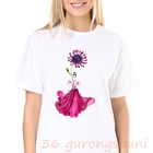 Женская футболка с коротким рукавом, с изображением цветов