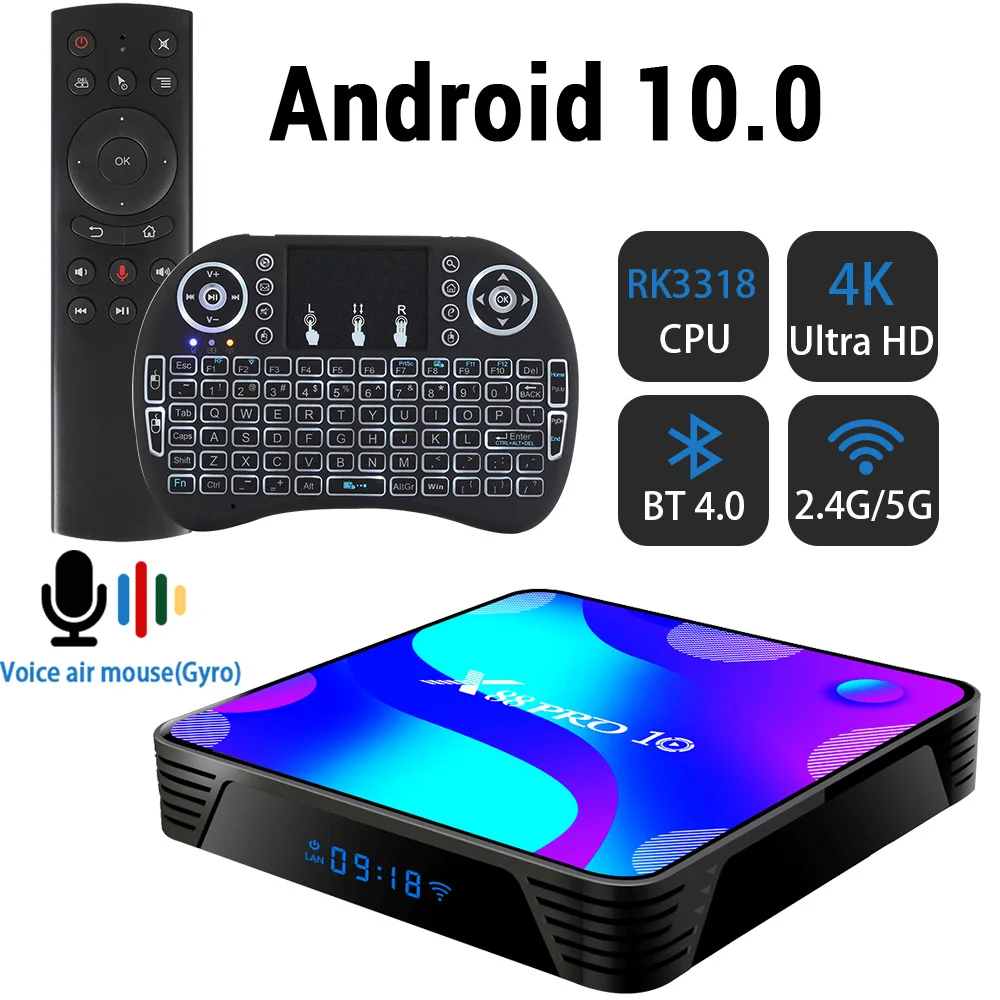 ТВ-приставка X88 PRO Android 2 4 Wi-Fi 5 8/128 ГГц bluetooth + 32/64 ГБ | Электроника