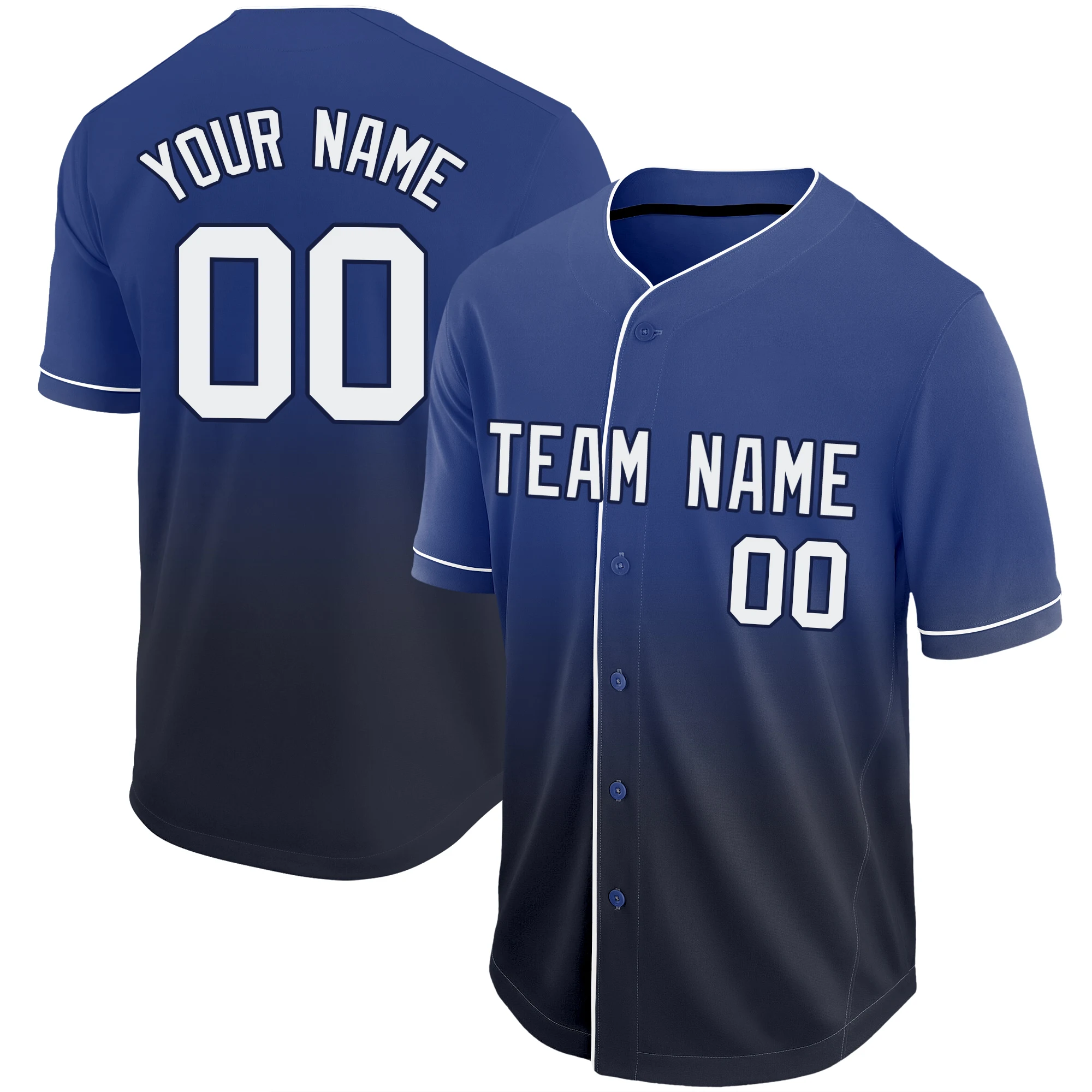 Custom Baseball Jersey Full Sublimated Name/Numbers Full Button V-neck Shirts for Men/Women/Kids Christmas Gift Outdoor Game