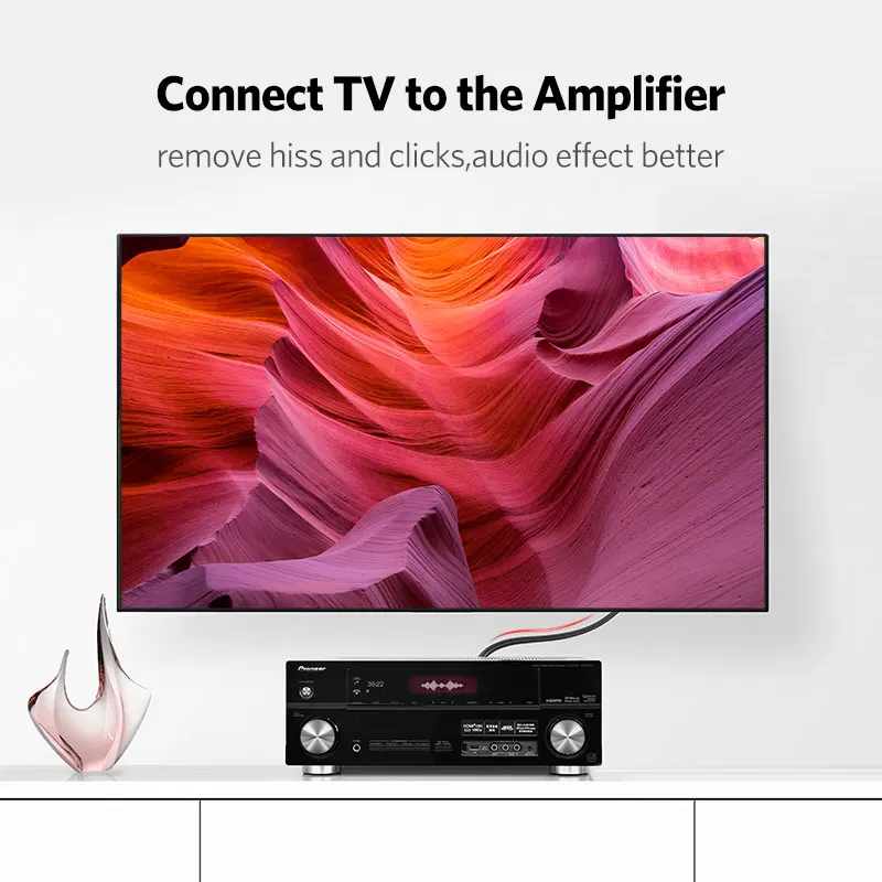 UGREEN RCA стерео кабель 2 штекер 2RCA мужской аудио для домашнего кинотеатра HDTV