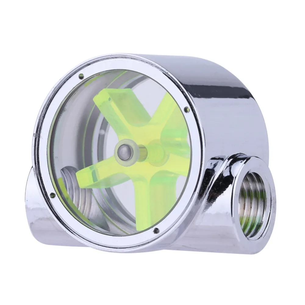 

Water Flow Meter G1/4 5-Leaves Impeller Metal Water Flow Meter Indicator for Computer PC Water Cooling System