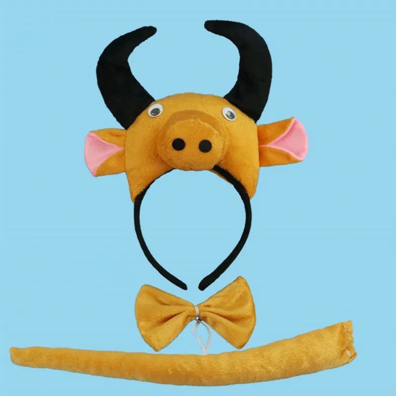 Повязка на голову с животным молоком хвостом и бантом для Хэллоуина вечеринки