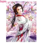 Алмазная 5d картина сделай сам с изображением персикового цветка красивой девушки, алмазная вышивка, порт, Женская Бриллиантовая картина