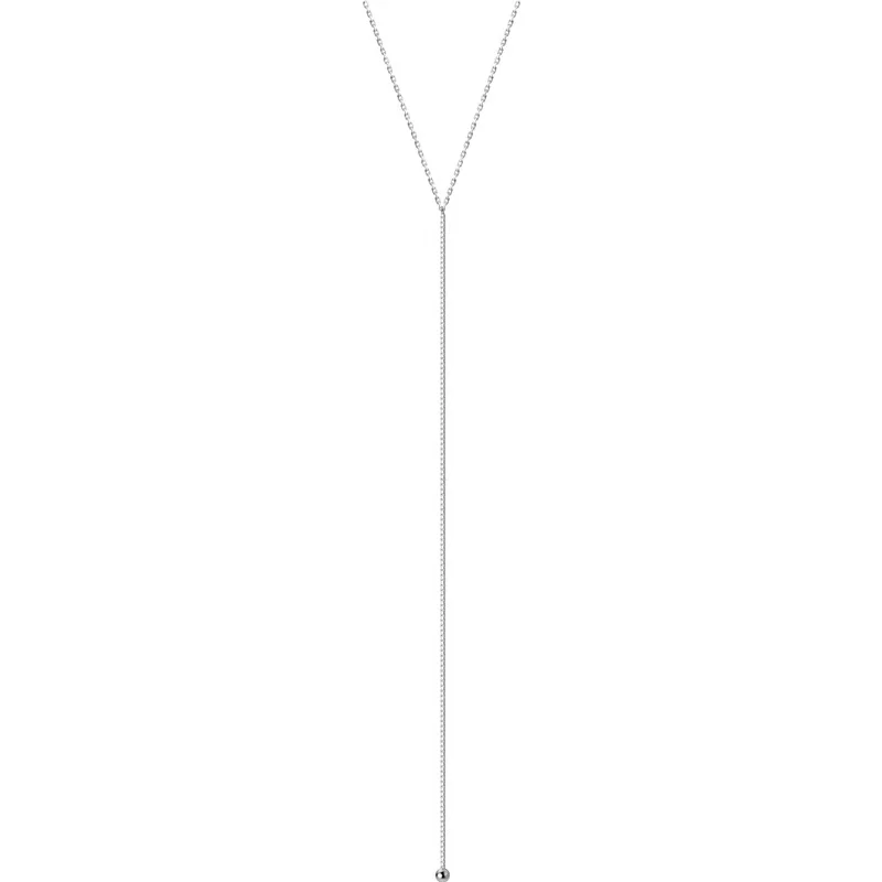 

Ginin Pure 925 Sterling Silver Necklace for Women Simple Elegant Graceful Box Chain Sweet Y Word Chain Female Jewelry Bijou