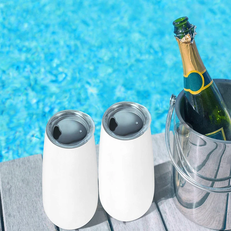 6oz Wine Tumbler Stainless Steel Glass Champagne Flutes Egg Cup Double Wall Vacuum Beer With Lids For Travel Portable | Дом и сад