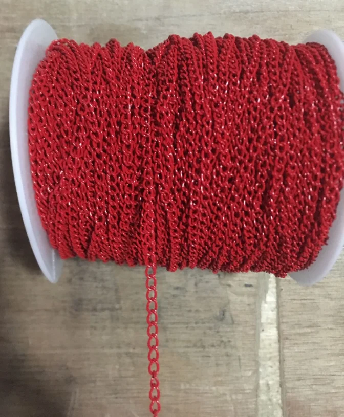 Big red OMH 1 м панцирные алюминиевые открытые звенья цепи много для ожерелья браслет U выбрать цвет ювелирные изделия DIY ручное изготовление - Цвет: Big red