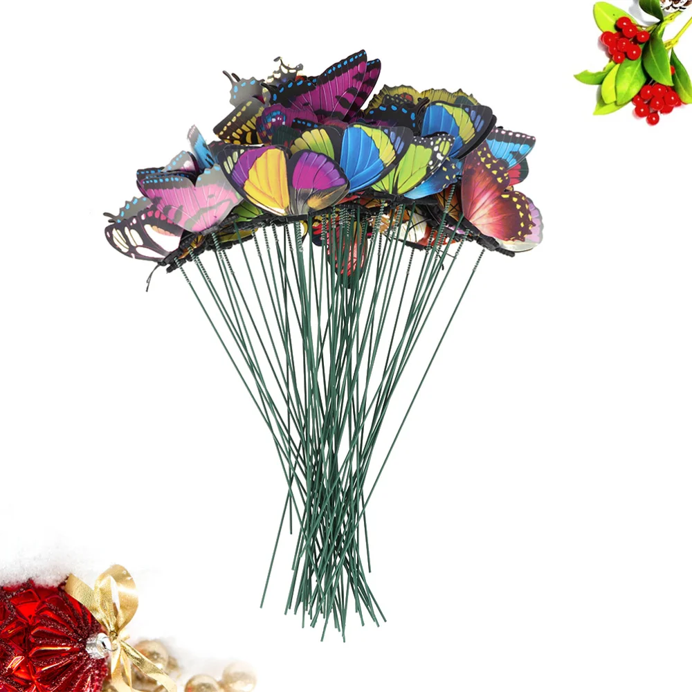 

50PCS PVC Simulation Rods Green Plant Decoration Figurines Crafts for Flowerpot Vase Garden Bonsai