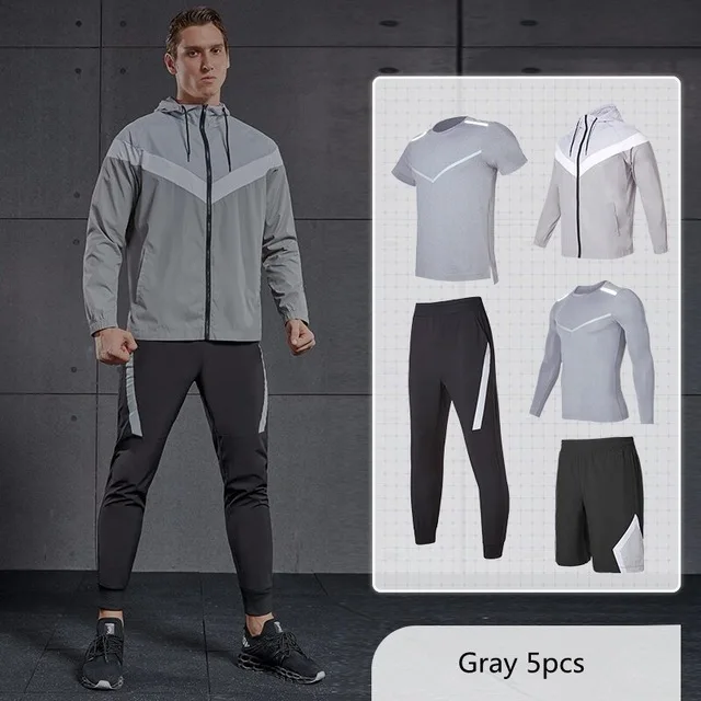 Vansydical мужские спортивные наборы для бега, спортивные костюмы для бега, спортивная одежда для занятий спортом, одежда для занятий спортом, 5 шт., для спортзала для игры в баскетбол - Цвет: BTC5554