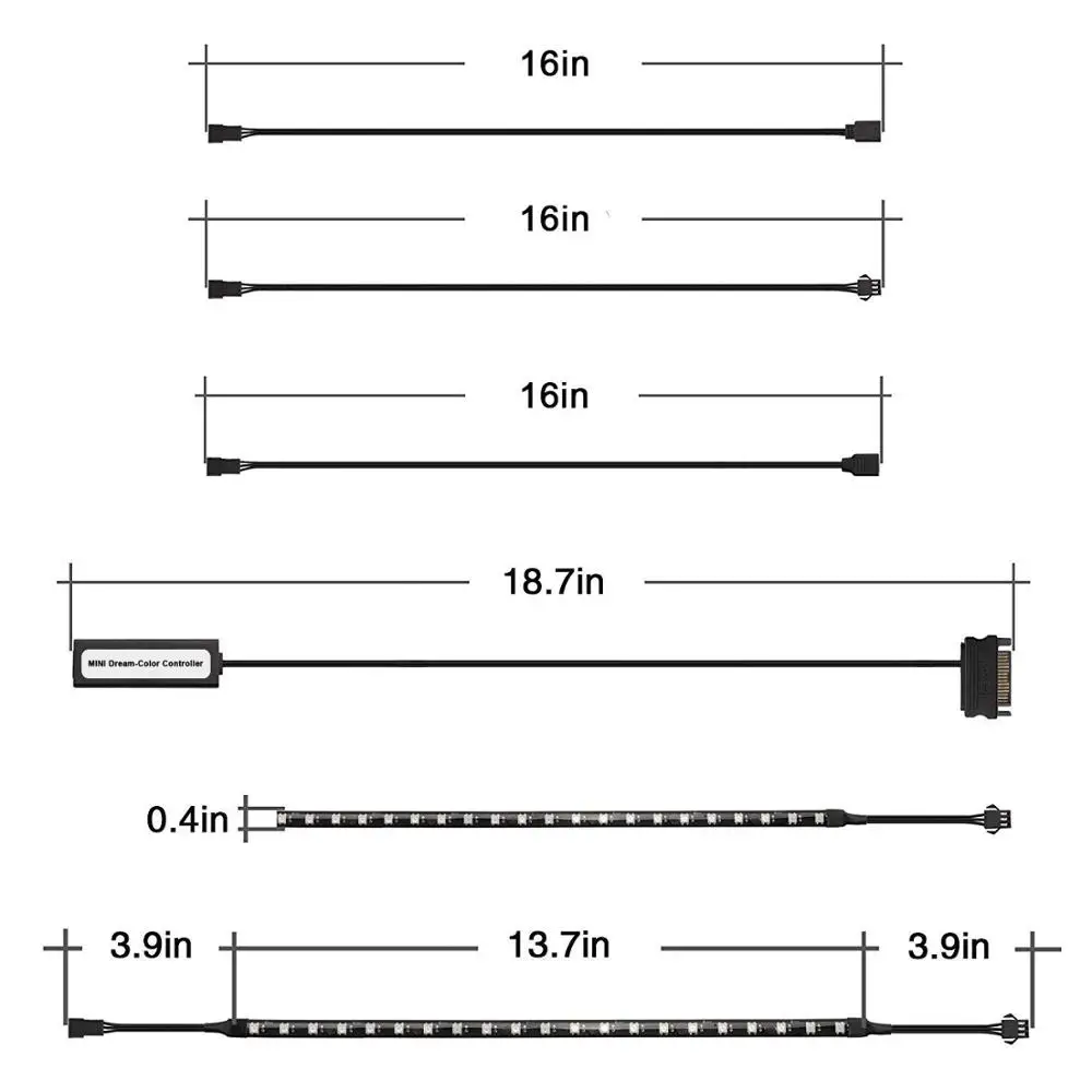 Светодиодная лента RGB для ПК комплект светодиодных лент с магнитной адресацией