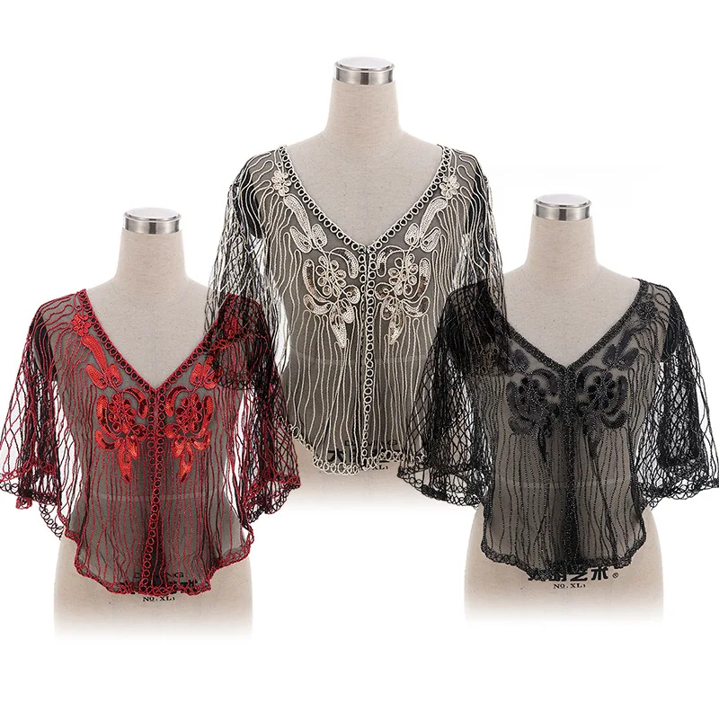 Летний Тонкий вязаный крючком сетчатый плед ручной работы с блестками женский