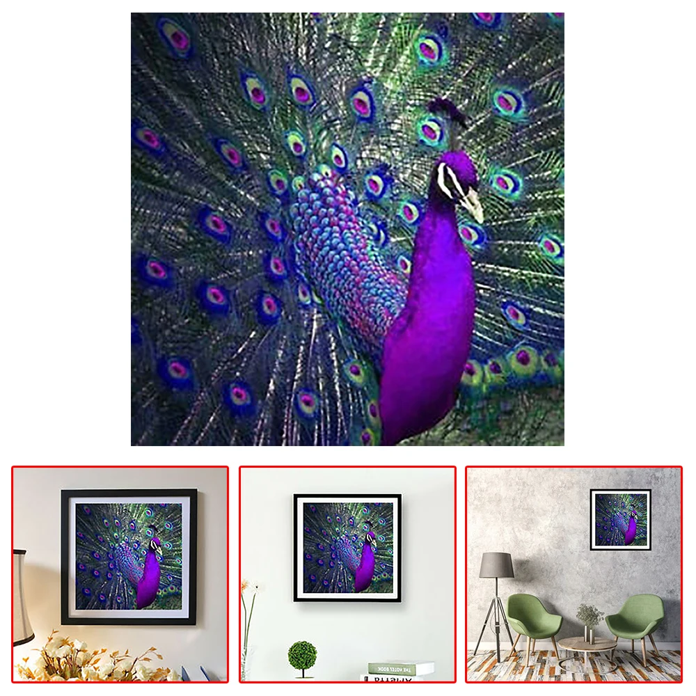 Rhinestone Diamond Painting Peacock Wall Full Drilled Coffee Shop Home Garden Supplies | Дом и сад