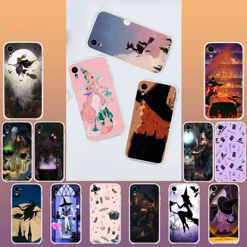 

YNDFCNB Witch Black Cell Phone Case for iphone 13 X XS MAX 11 12pro max 6 6s 7 7plus 8 8Plus 5 5S XR SE 2020