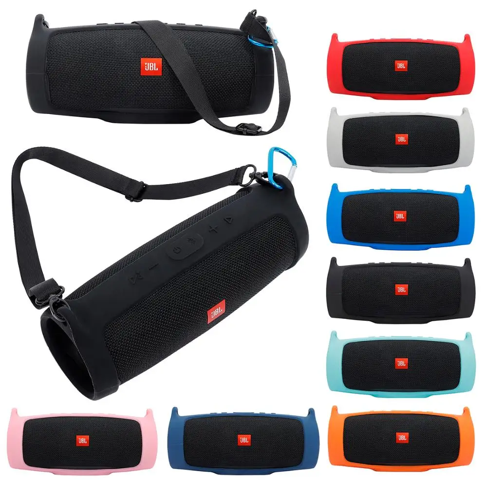 Новинка противоударный чехол для Bluetooth динамика силиконовый с карабином и