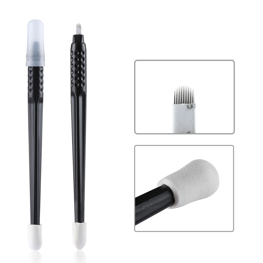 Microblading ручная одноразовая Татуировка ручка с иглы для бровей татуировки перманентный макияж F9 F12 U18 шпильки иглы Лезвия для нанесения орнамента - Габаритные размеры: 2