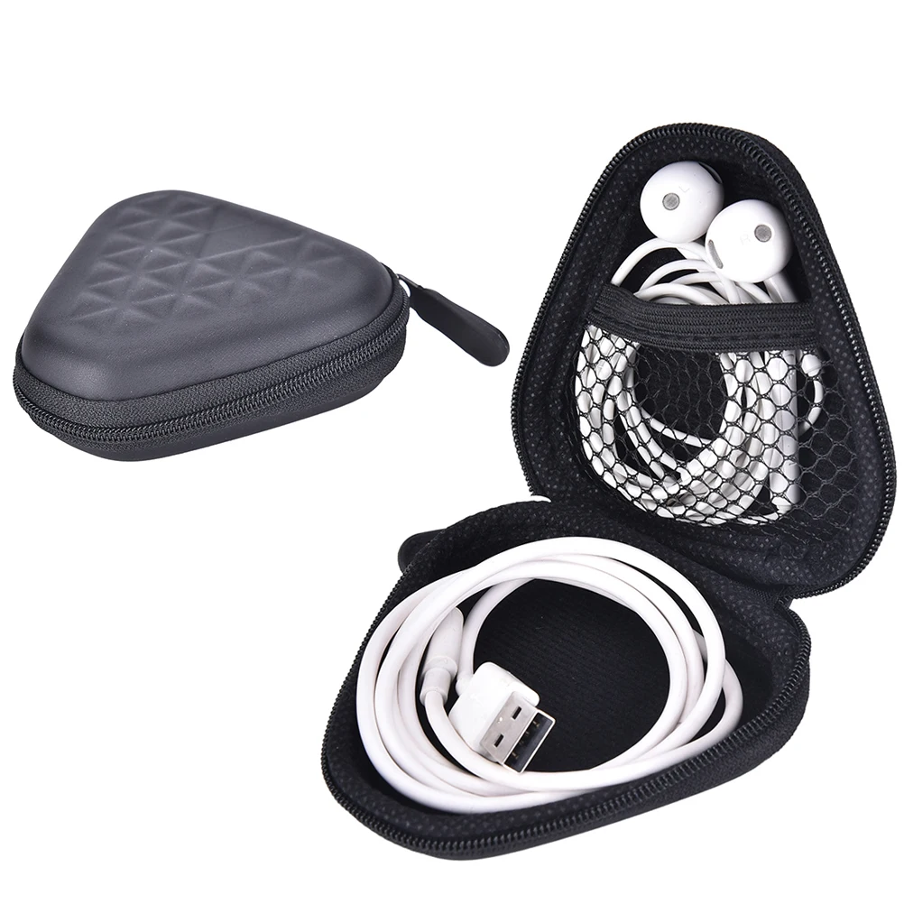 1PC Zipper Triangle Shape Headphones Box Trinketry Storage Carrying Pouch Bag Earphone Earbuds Hard Case Coin Purse | Багаж и сумки