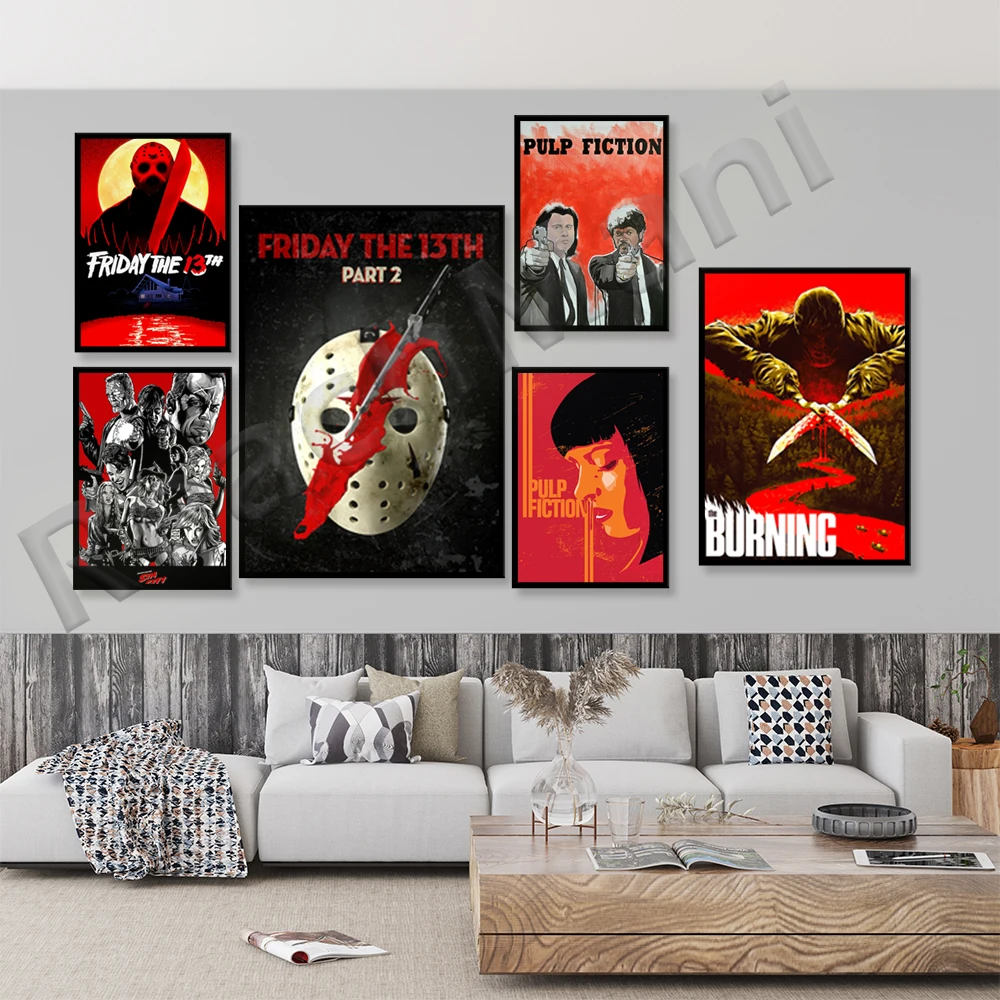 Постер Фильма Криминальное чтение, 1994, постер фильма, ретро постер, ретро фильм постер, печать, фото, постер, картина, декор стен, декор гаража,