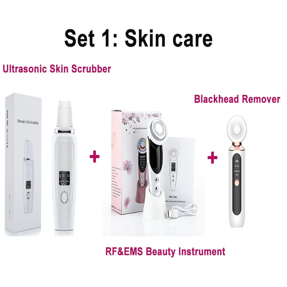 

LCD Screen Ultrasonic Skin Scrubber EMS Skin Spatula Blackhead Acne Removal Device Ion Pore Cleaner Deep Facial Lifting Care