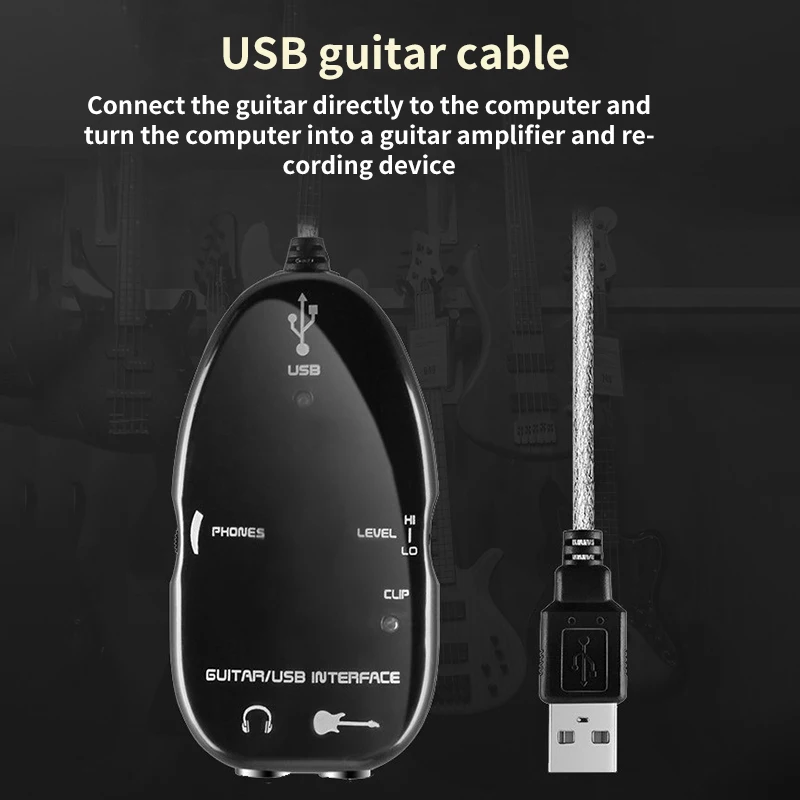 USB аудиокабель для гитары портативный аудио-кабель с переменной скоростью