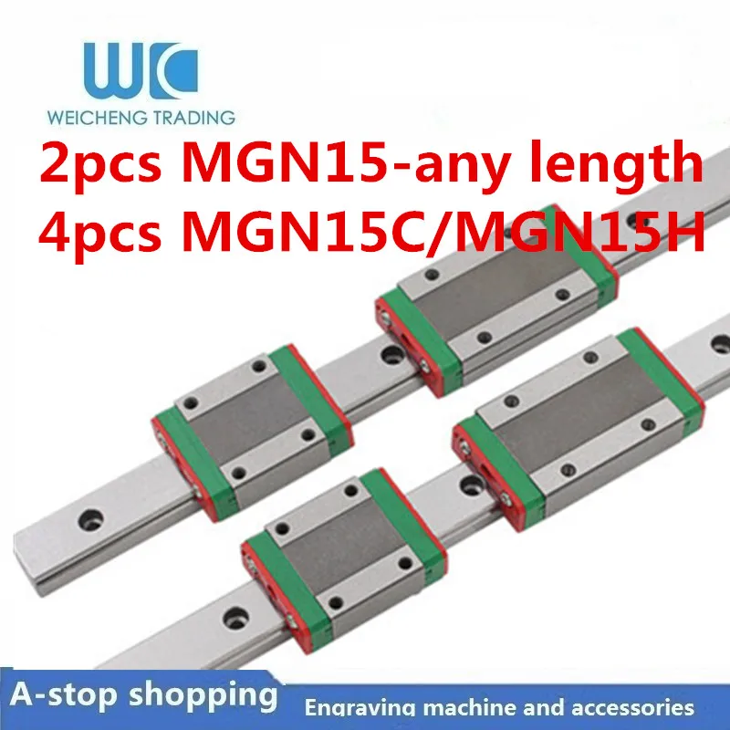 Миниатюрная линейная направляющая MGN15 L 100 200 350 500 600 мм 2 шт. + 4 smgn15c MGN15H каретка ЧПУ 3D