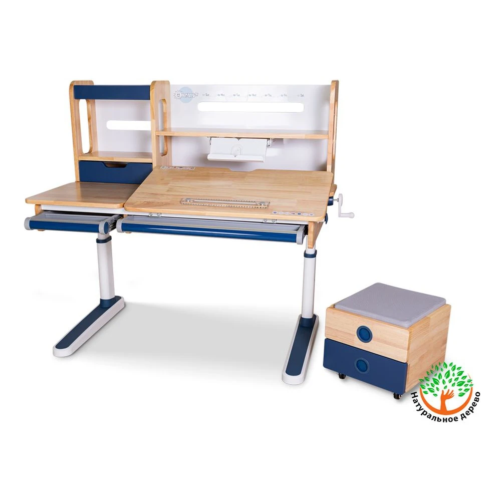 Детский стол Mealux Oxford Wood Max BL BD-920 столешница белая (дерево)/накладки на ножках |