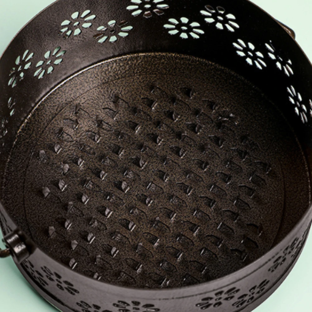 

Mosquito Coil Holder Metal Mosquito Repellent Box Cover Round Coil Holder Incense Plate Safety Windproof Killer Pest